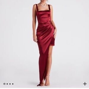 Callie High Slit Satin Formal Dress